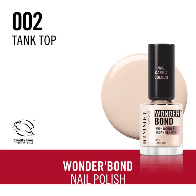 Rimmel London Wonder'Bond Care+Color Nagellak - Creme - 002 Tank Top