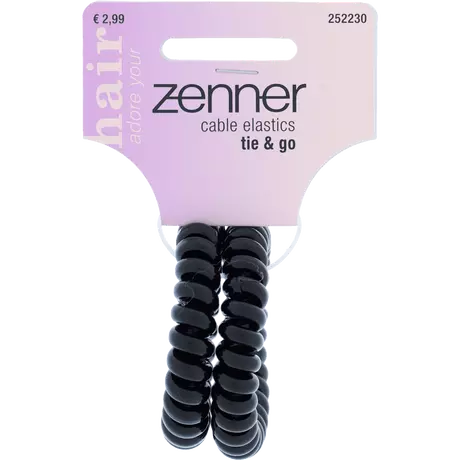 Zenner Haarelastiek Cable Zwart 2 stuks