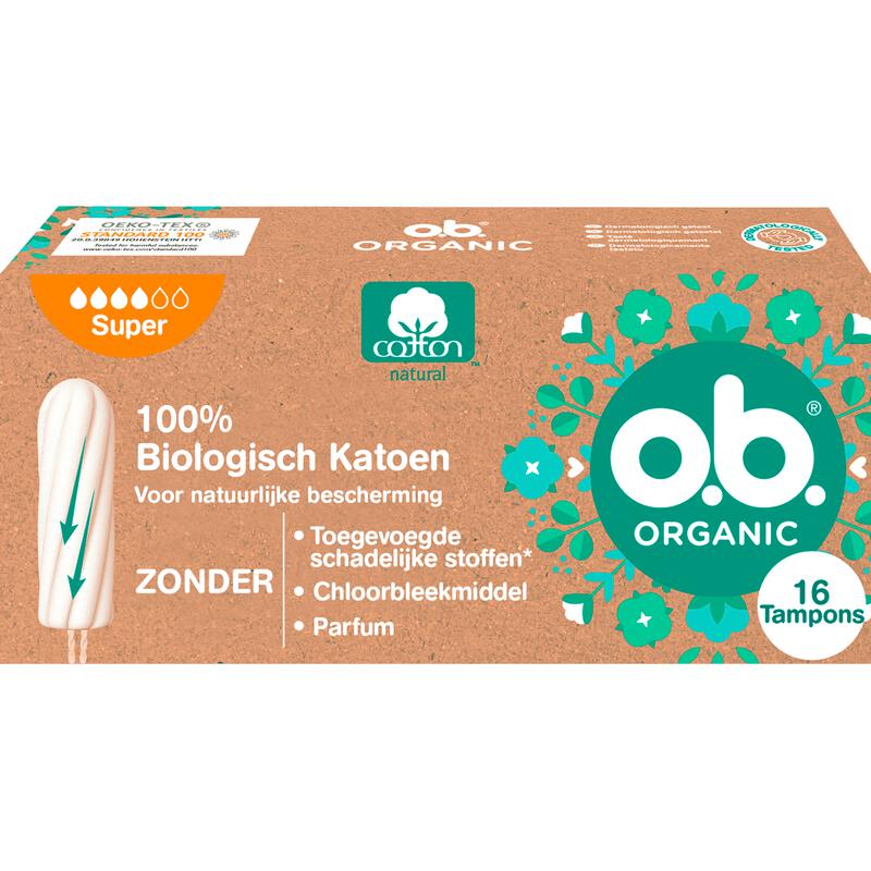 o.b.® Organic Cotton Tampons Super 16 stuks