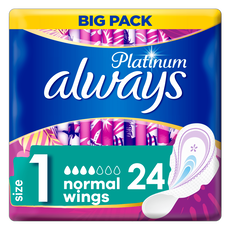 Always Platinum Maandverband Met Vleugels Normal 24 Stuks