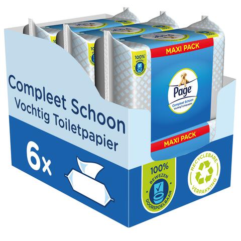 Page Vochtig Toiletpapier Compleet Schoon Maxi Voordeelverpakking