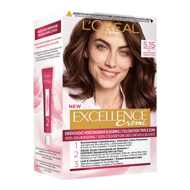 L'Oréal Paris Excellence Crème Permanente Haarverf 5.15 Licht Kastanjebruin
