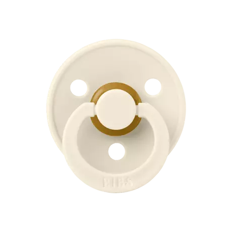 BIBS Colour Fopspeen Rond Latex Maat 1 Ivory/Blush 2 stuks