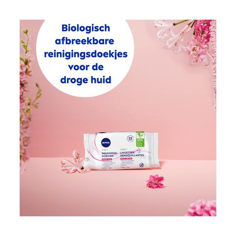 NIVEA 3-in-1 Reinigingsdoekjes Droge Huid 25 stuks