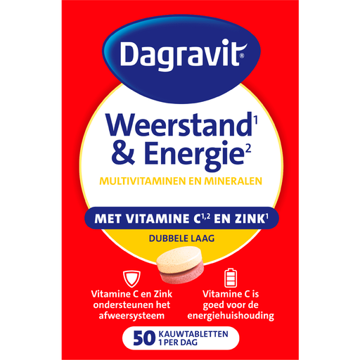 Dagravit Multivitaminen Weerstand & Energie Kauwtabletten 50 stuks
