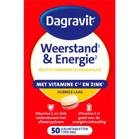 Dagravit Multivitaminen Weerstand & Energie Kauwtabletten 50 stuks