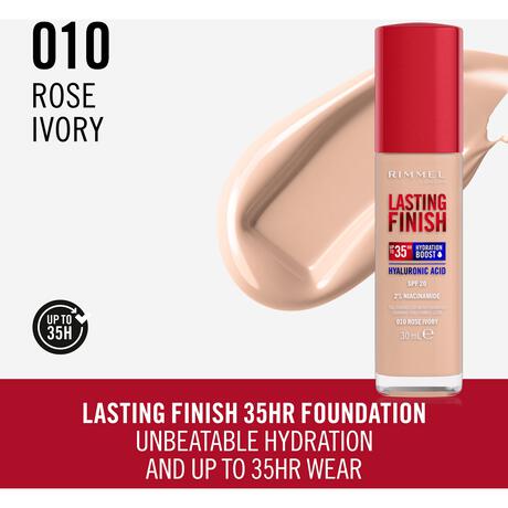 Rimmel Lasting Finish 35Hr Foundation 010 Rose Ivory