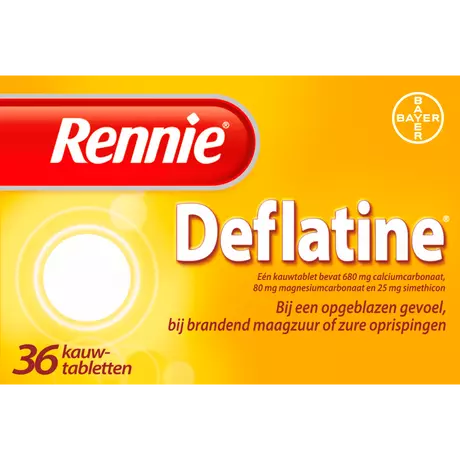 Rennie Deflatine Opgeblazen Gevoel Of Winderigheid Kauwtabletten 36 stuks