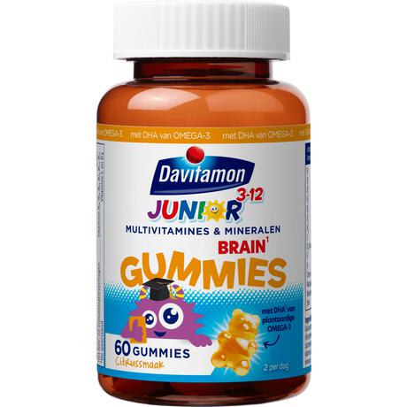 Davitamon Junior Brain Gummies met Omega 3 Multivitamine kinderen 60 stuks