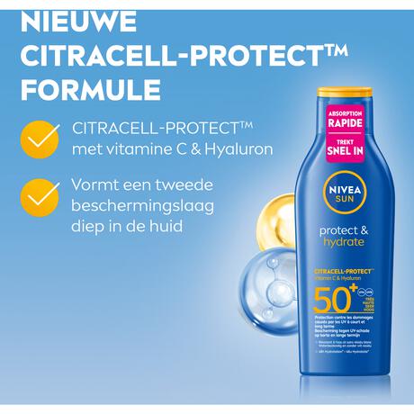 NIVEA SUN Zonnebrand Protect & Hydrate Zonnemelk SPF 50+ 200 ML