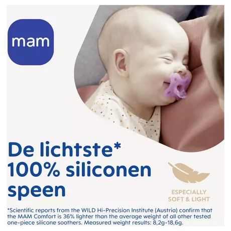 MAM Comfort Fopspeen 0-3 Maanden Roze 2 stuks