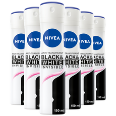 NIVEA Invisible Black & White Original Anti-Transpirant Deodorant Spray 150 ML Multipack 6 stuks