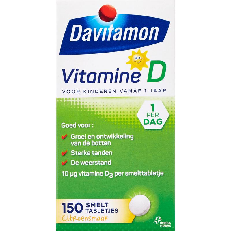 Davitamon Vitamine D Kind Citroensmaak Smelttabletten 150 stuks