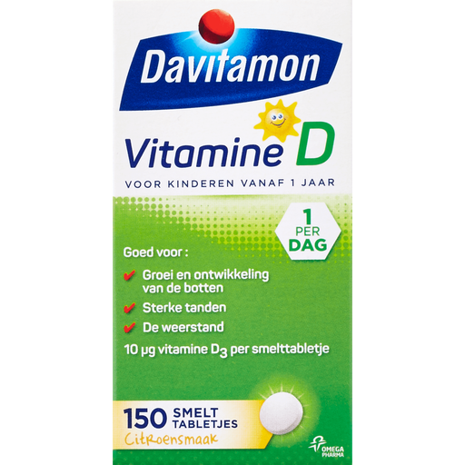 Davitamon Vitamine D Kind Citroensmaak Smelttabletten 150 stuks