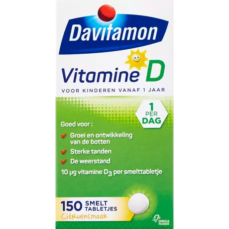 Davitamon Vitamine D Kind Citroensmaak Smelttabletten 150 stuks
