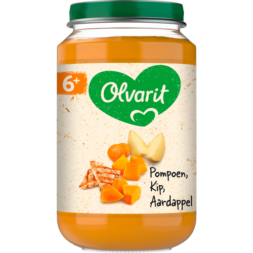 Olvarit Pompoen Kip Aardappel 6+ Maanden 200 gram