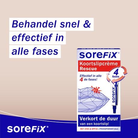 SoreFix Rescue Op Zink Gebaseerde Koortslipcrème 6 ML