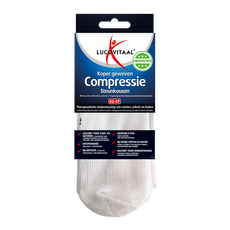lucovitaal Koper Geweven Compressie Steun Kousen Wit 42-47 1 Paar