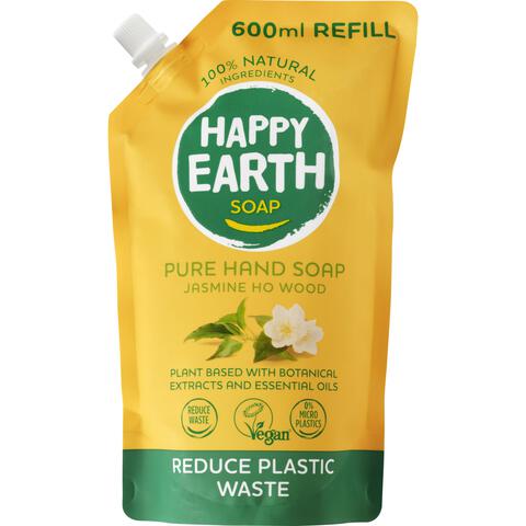 Happy Earth 100% Naturalijke Jasmine Ho Wood Handzeep Navulzak 600 ML