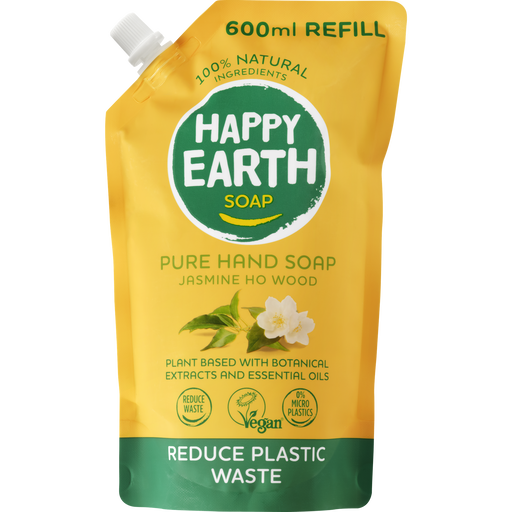 Happy Earth 100% Naturalijke Jasmine Ho Wood Handzeep Navulzak 600 ML