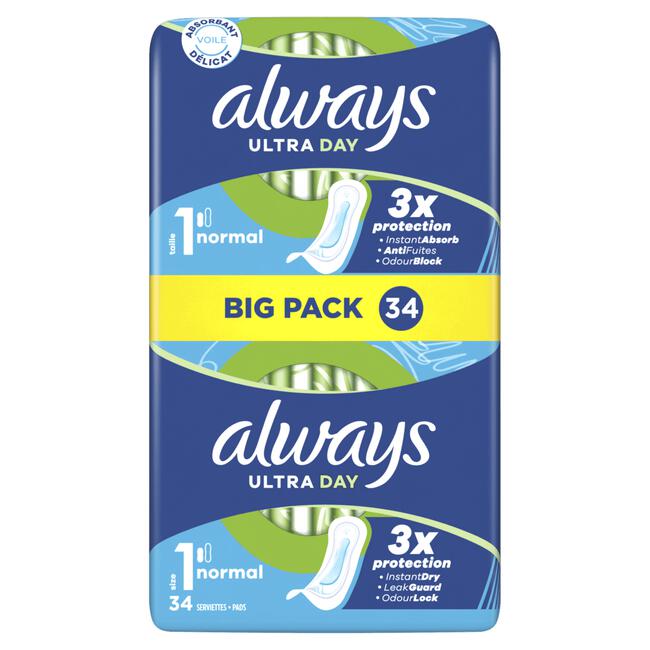 Always Ultra Maandverband Normal Zonder Vleugels 34 stuks