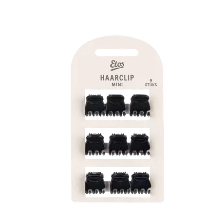 Etos Haarklem Mini Zwart 9St