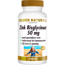 Golden Naturals Zink Bisglycinaat 50 mg Tabletten 60 stuks