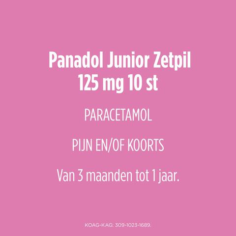 Panadol Junior Zetpil 125 MG Paracetemol van 3 maanden tot 1 jaar 10 stuks