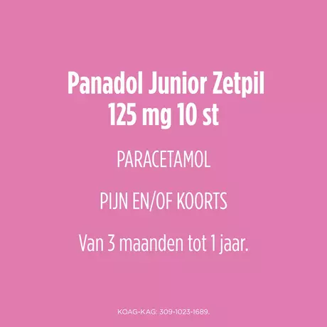 Panadol Junior Zetpil 125 MG Paracetemol van 3 maanden tot 1 jaar 10 stuks