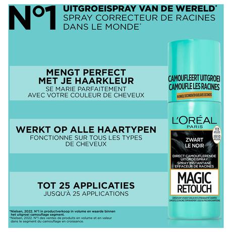 L'Oréal Paris Magic Retouch Camouflerende Uitgroeispray Zwart 75 ML