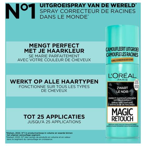 L'Oréal Paris Magic Retouch Camouflerende Uitgroeispray Zwart 75 ML