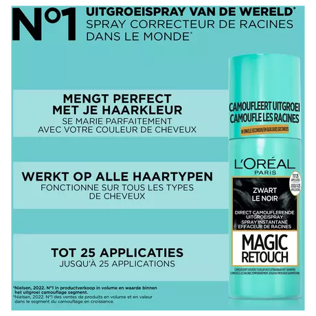 L'Oréal Paris Magic Retouch Camouflerende Uitgroeispray1 Zwart 75 ML