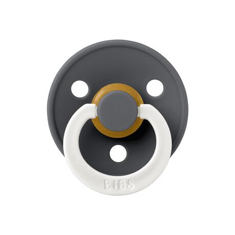 BIBS Glow in the dark Fopspeen Two Pack Natuurlijk Rubber Iron/Baby Blue Maat 2