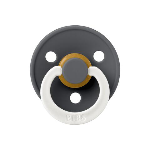 BIBS Glow in the dark Fopspeen Two Pack Natuurlijk Rubber Iron/Baby Blue Maat 2