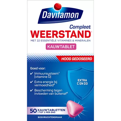 Davitamon Compleet Weerstand Vitamine C & D3 Forte Kauwtabletten 50 stuks
