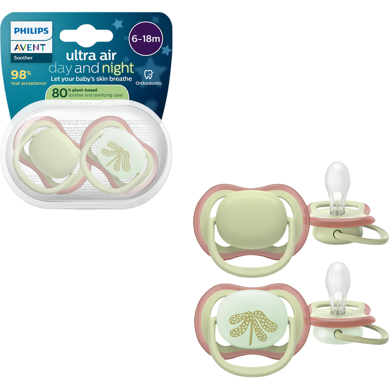 Philips Avent Fopspeen Ultra Air Day and Night 6-18M SCF087/18 2 stuks