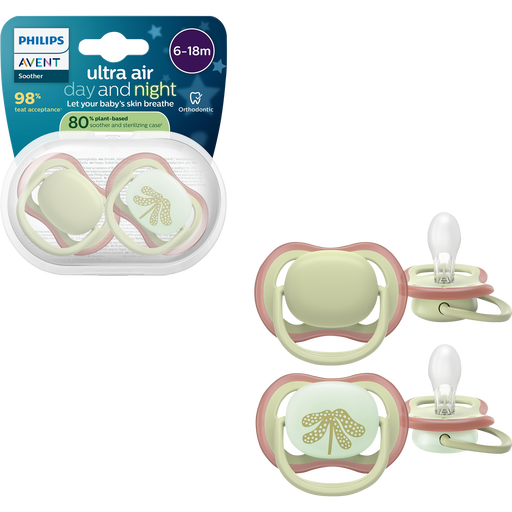 Philips Avent Fopspeen Ultra Air Day and Night 6-18M SCF087/18 2 stuks