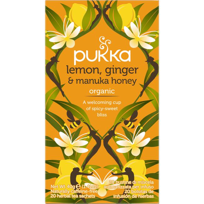 Pukka Bio Lemon Ginger & Manuka Honey Thee 20 zakjes