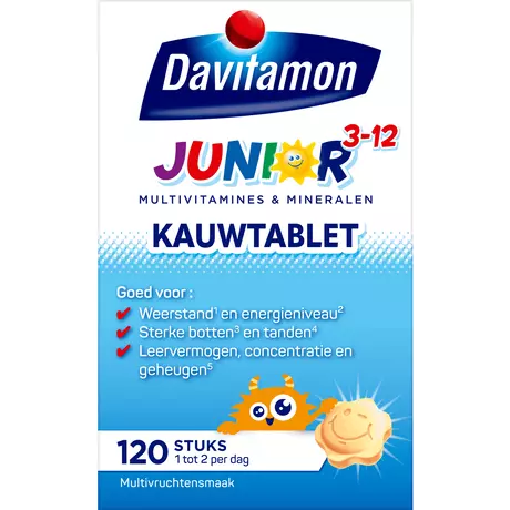 Davitamon Junior 3+ Kauwvitamines Multifruit 120 stuks