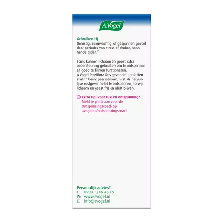 A.Vogel Passiflora Rustgevende Tabletten Bij Stressmomenten 30 stuks