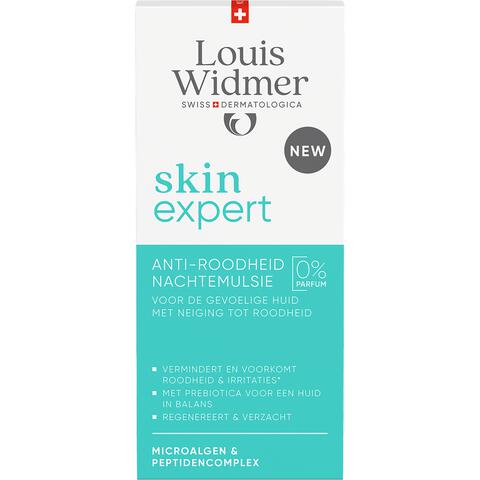 Louis Widmer Skinexpert Anti-Roodheid Nachtemulsie Zonder Parfum 50 ML