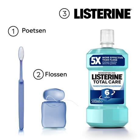Listerine Total Care Bescherming Tegen Tandsteen Mondwater 500 ML
