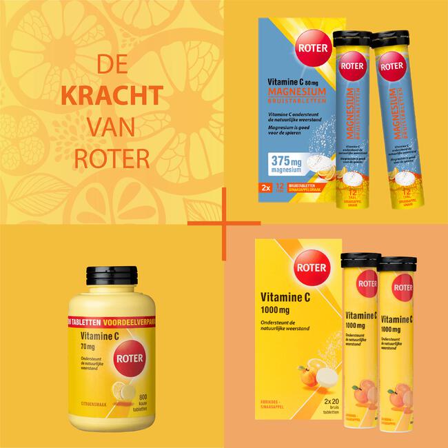 Roter Magnesium Bruistablet met Vitamine C