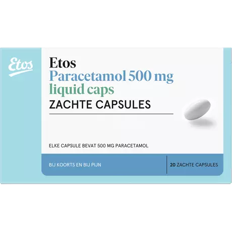 Etos Paracetamol 500 MG Liquid Caps Zachte Capsules 20 stuks