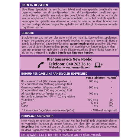 New Nordic Blue Berry Eyebright Tabletten