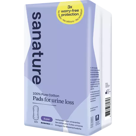 Sanature Pro Vivo 100% Katoenen Incontinentieverband Super 12 stuks