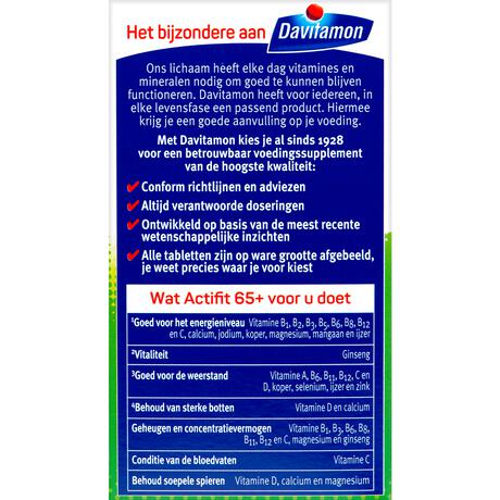 Davitamon Actifit 65+ Multivitamine 70 Stuks