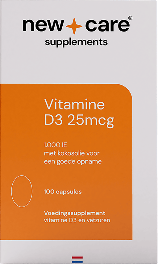 New Care Vitamine D3 25 MCG Capsules 100 stuks