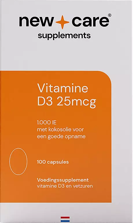 New Care Vitamine D3 25 MCG Capsules 100 stuks