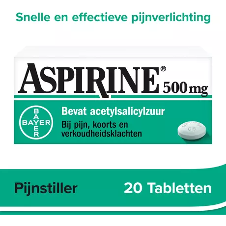 Aspirine 500 MG Helpt Bij Pijn Tabletten 20 stuks